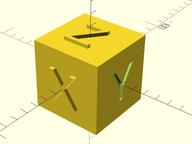 Parametric XYZ calibration cube