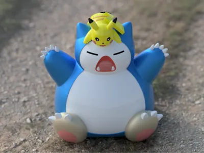 Snorlax and Pikachu