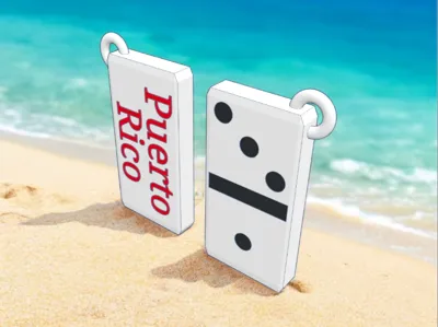 Puerto Rico Domino keychain