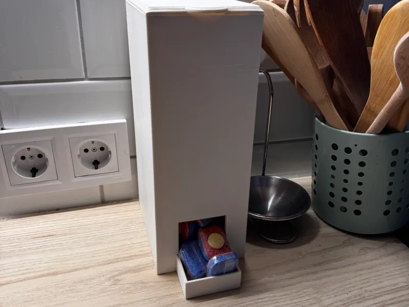Dishwashing tablets holder bin (magnetic)