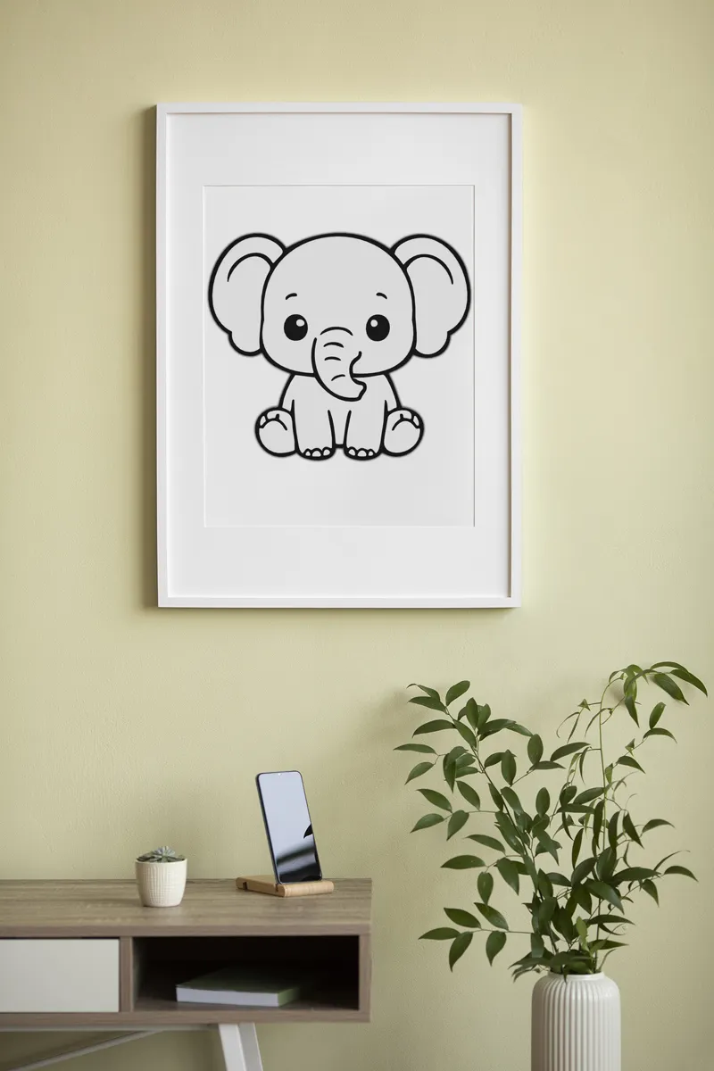 Cute Elephant Wall Art