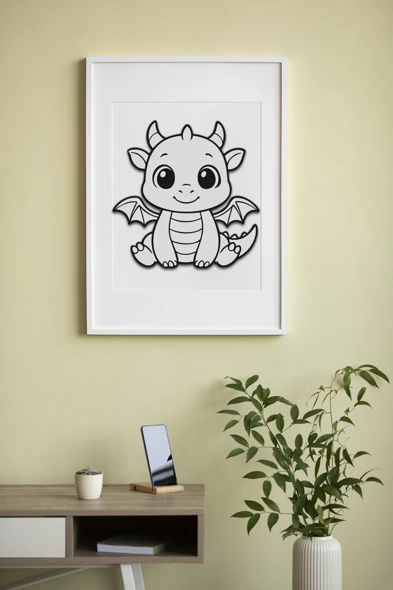 Cute Dragon Wall Art