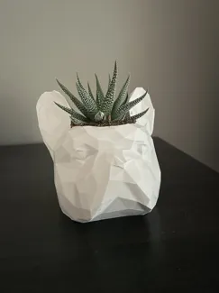 French Bulldog Head Low Poly Planter
