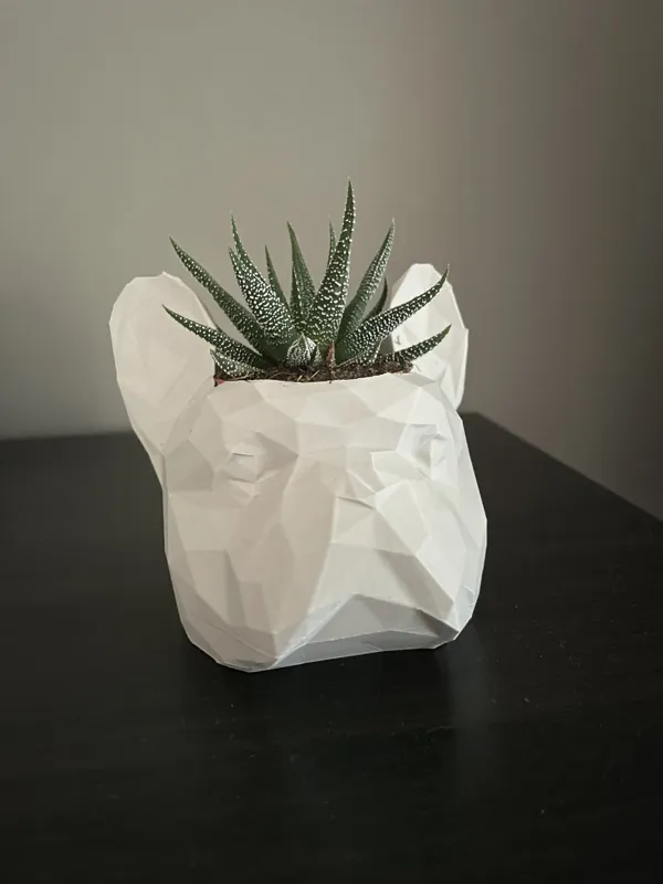 French Bulldog Head Low Poly Planter