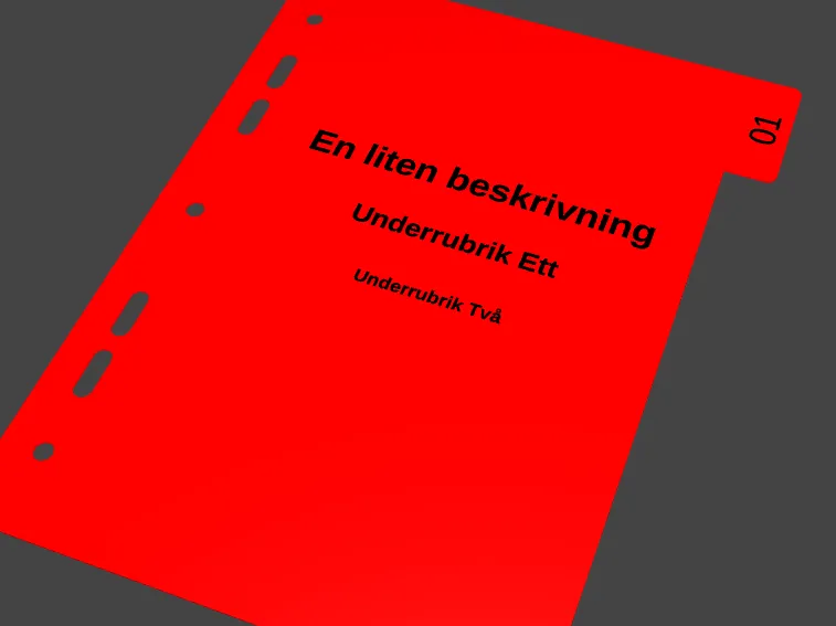 A5 pärmflikar med text ovanpå till FRO "Stabsreda"