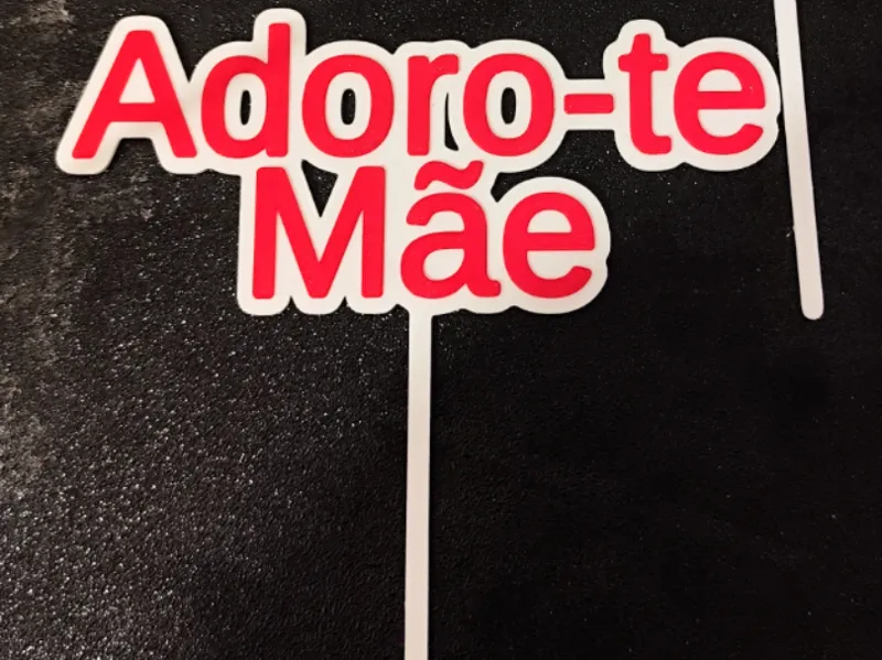 toppo de bolo Adoro-te mãe