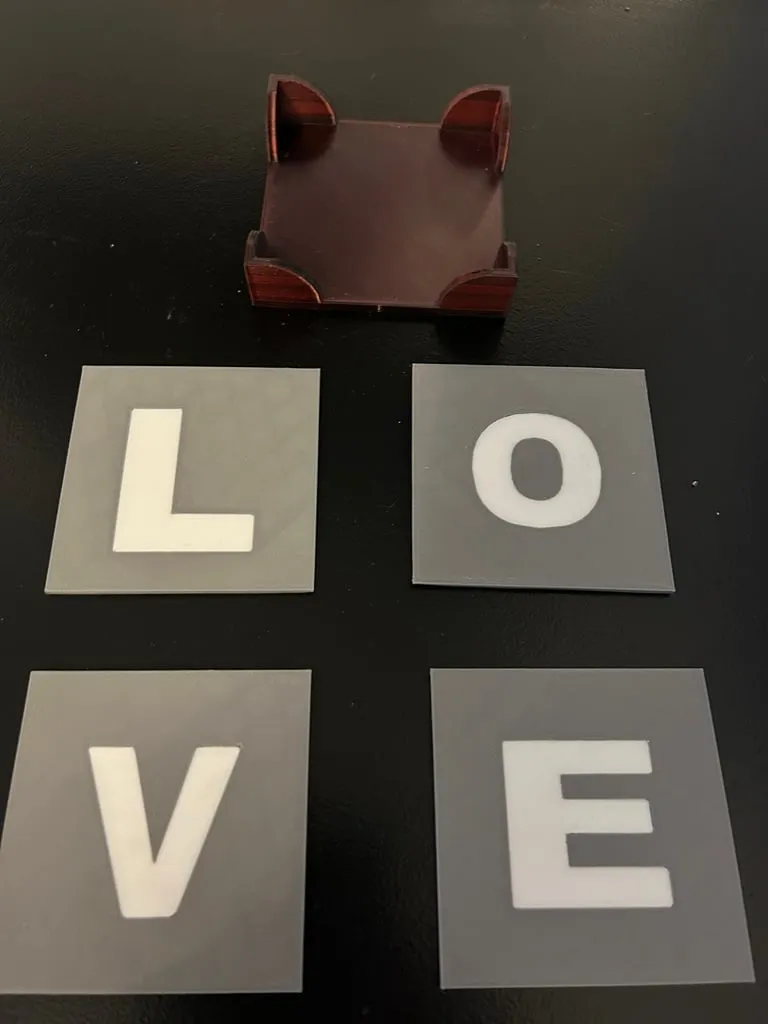 Coasters and holder 