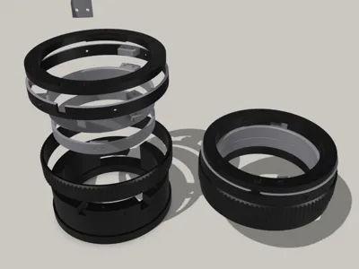 Lens adapter ring, Minolta A-mount to M3 custom expansion, adjustable aperture, flange focal length 26.5mm