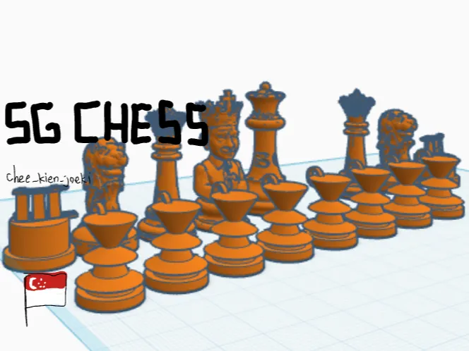 Singapore roll-up chess set