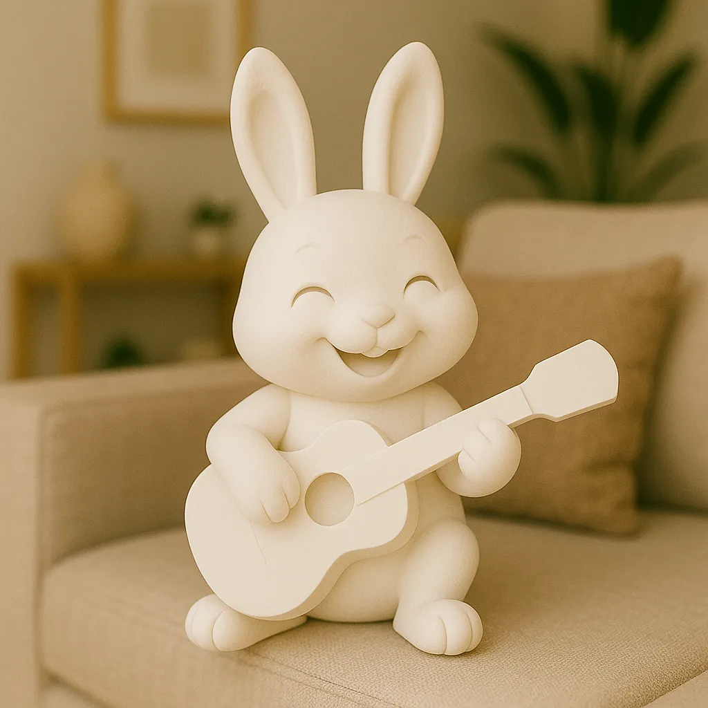 Figurine lapin joueur de guitare