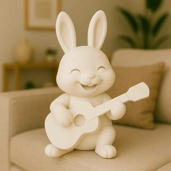 Figurine lapin joueur de guitare