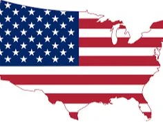 USA map with flag flexi