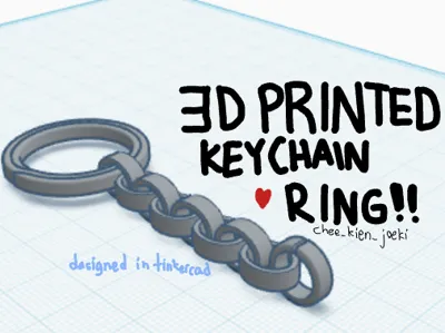 3D Printed Keychain Ring V1.0