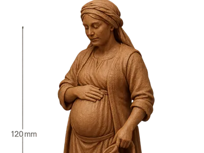 Pregnant shepherdess for the nativity scene