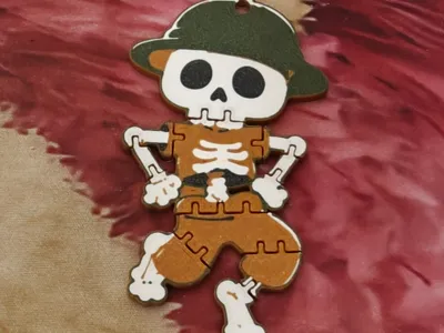 Hinge Toy Green Hat Skeleton Soldier