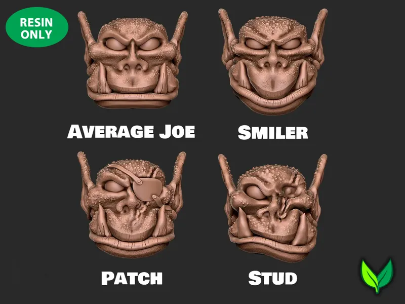 Orc Head Set – 28mm Bits Pack