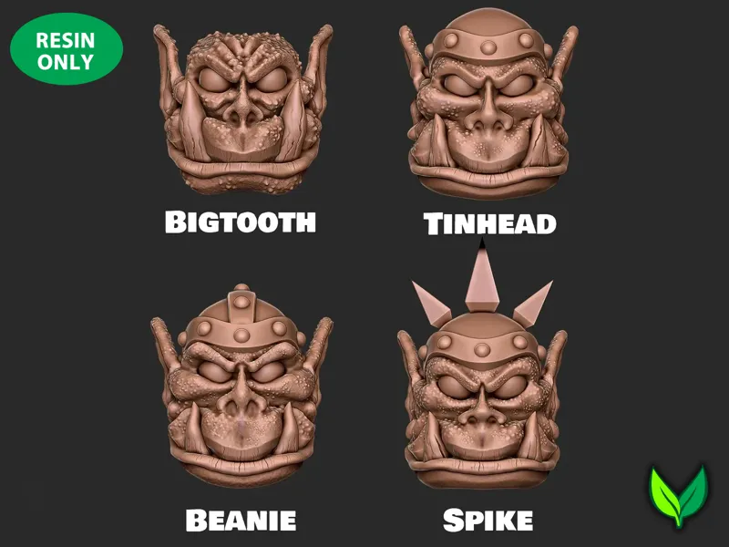 Orc Head Set Two – 28mm Bits Pack