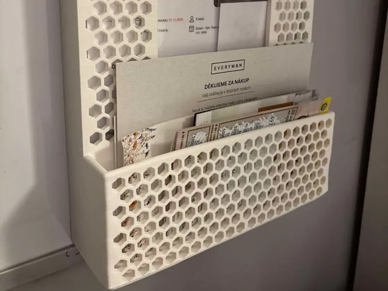 Magnetic A4 Wall Organizer with Honeycomb Design