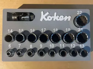 Koken 3/8 metric socket set Gridfinity