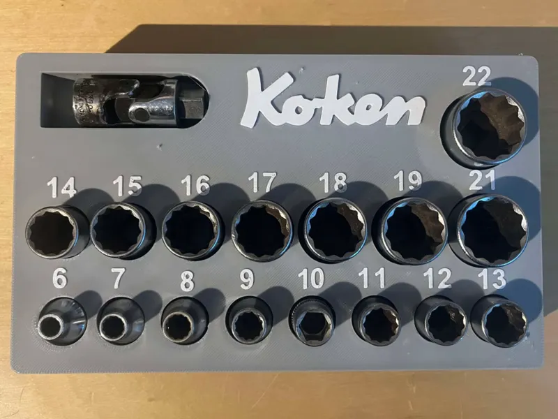 Koken 3/8 metric socket set Gridfinity
