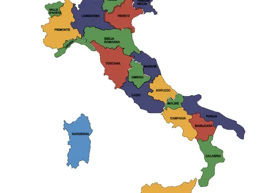italia con regioni puzzle