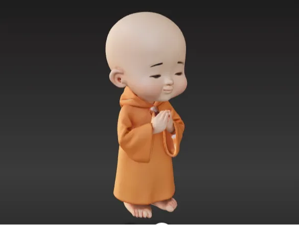 诵经小和尚--艺术雕塑