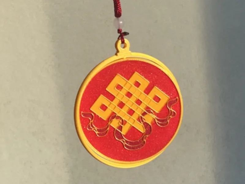西藏美学，吉祥八宝，中国结，掐丝珐琅线稿，掐丝珐琅挂饰，掐丝珐琅车挂。