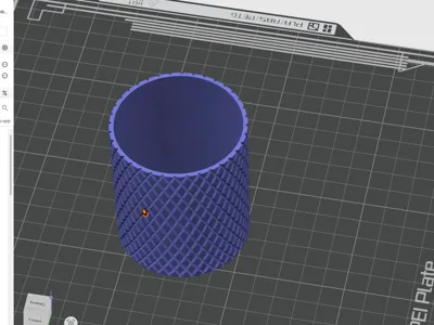 glass for pencils with carvings