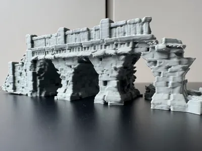 Ancient Roman Stone Bridge Ruins