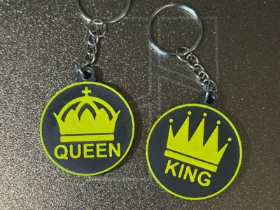 King And Queen Editable Keychain