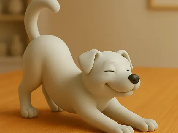 Chien/chiot qui s'étire