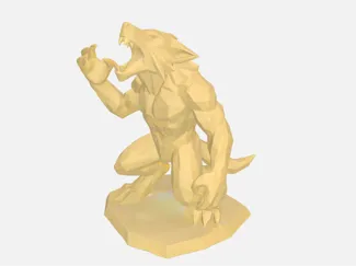 Loup garou Low Poly XXL 100 CM (Werewolf)