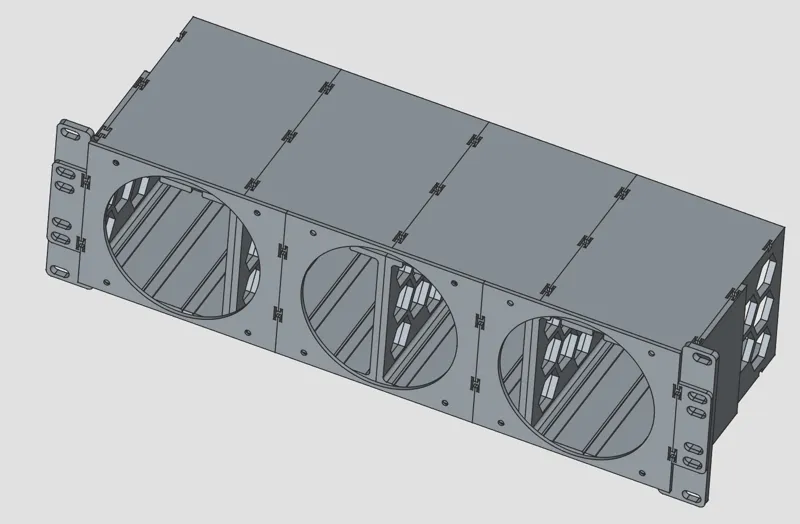 3HE 12x HDD Rack shelf with Fans