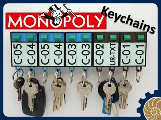 Monopoly Style Key Chains & Organizer - No AMS-MMU
