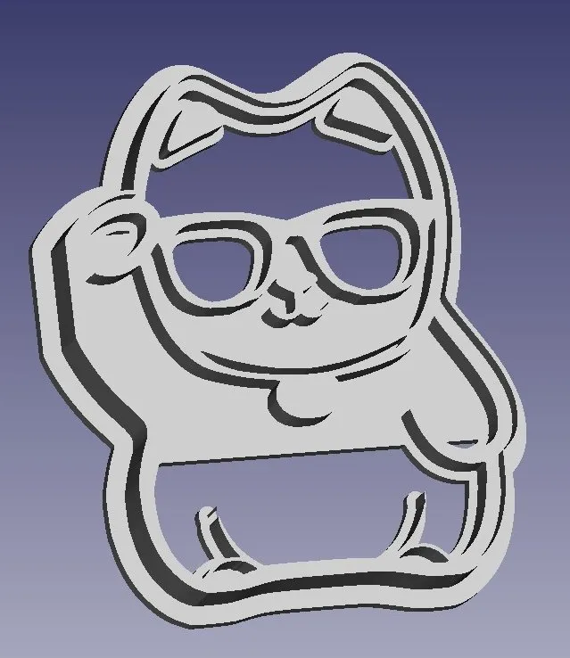 Lucky Cat Cookie Cutter (Twitter Version)