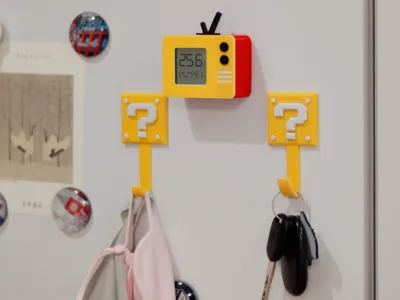 Incredibly practical! Mario-style magnetic hooks for hanging masks, keys, etc.