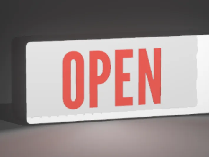 open sign