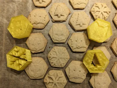 X-Mas Cookie Cutter Stamps (Tree, Flake, Cat, Dog)