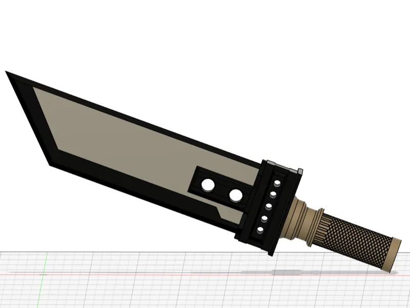 Replica Buster Sword With knurled handle, Mini