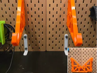 Ikea Skadis Laptop Mount (Foldable Built-in Hinge)