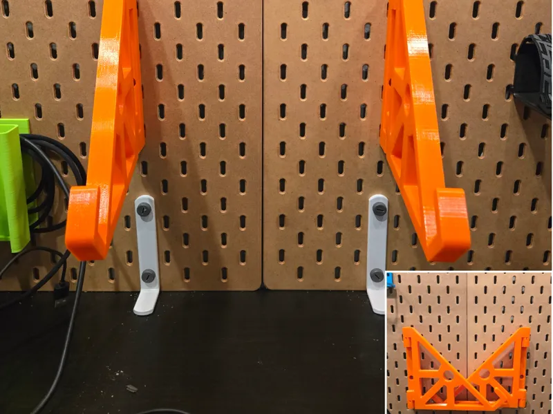 Ikea Skadis Laptop Mount (Foldable Built-in Hinge)