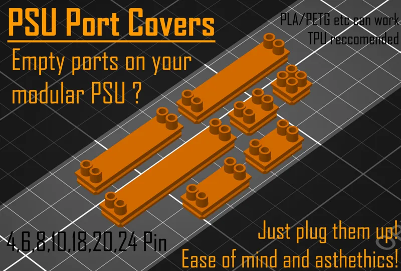 PC Modular ATX PSU Port Plugs / Dust Caps