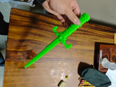 Fire Sword Retractable Sword No Supports One-Click Easy Print Print-in-Place No Assembly Easy to Print