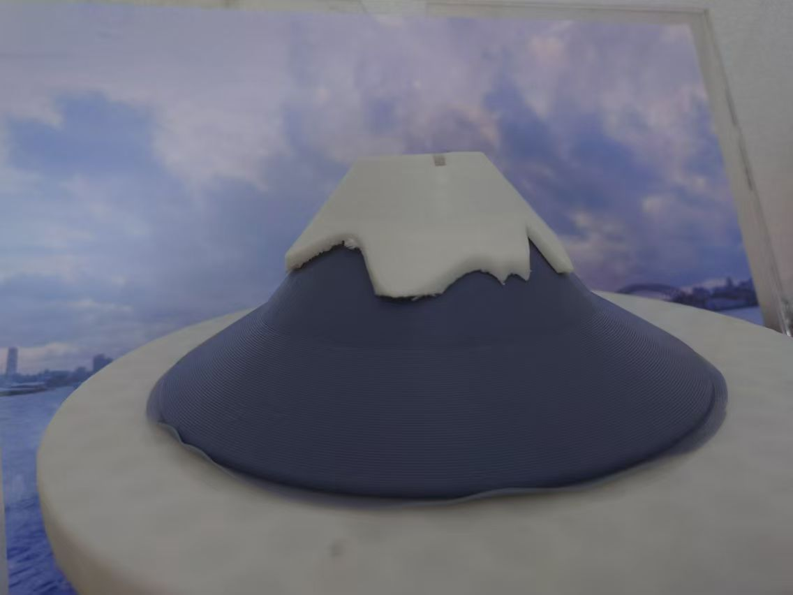 富士山简易模型带雪顶