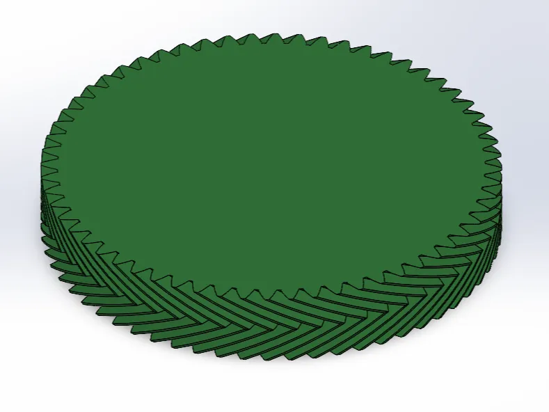 Easy to 3D print Herringbone gear