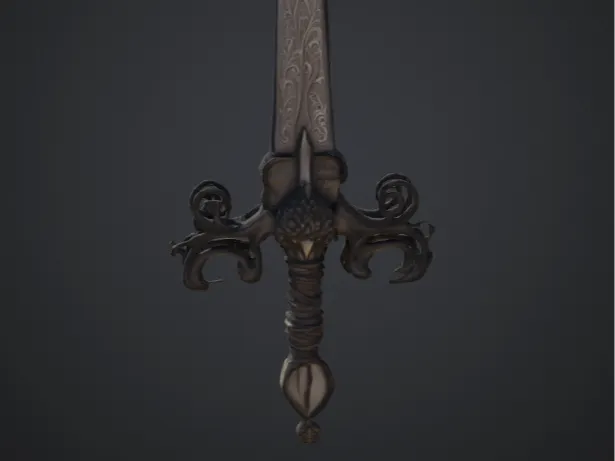 Sword-shaped key ring 