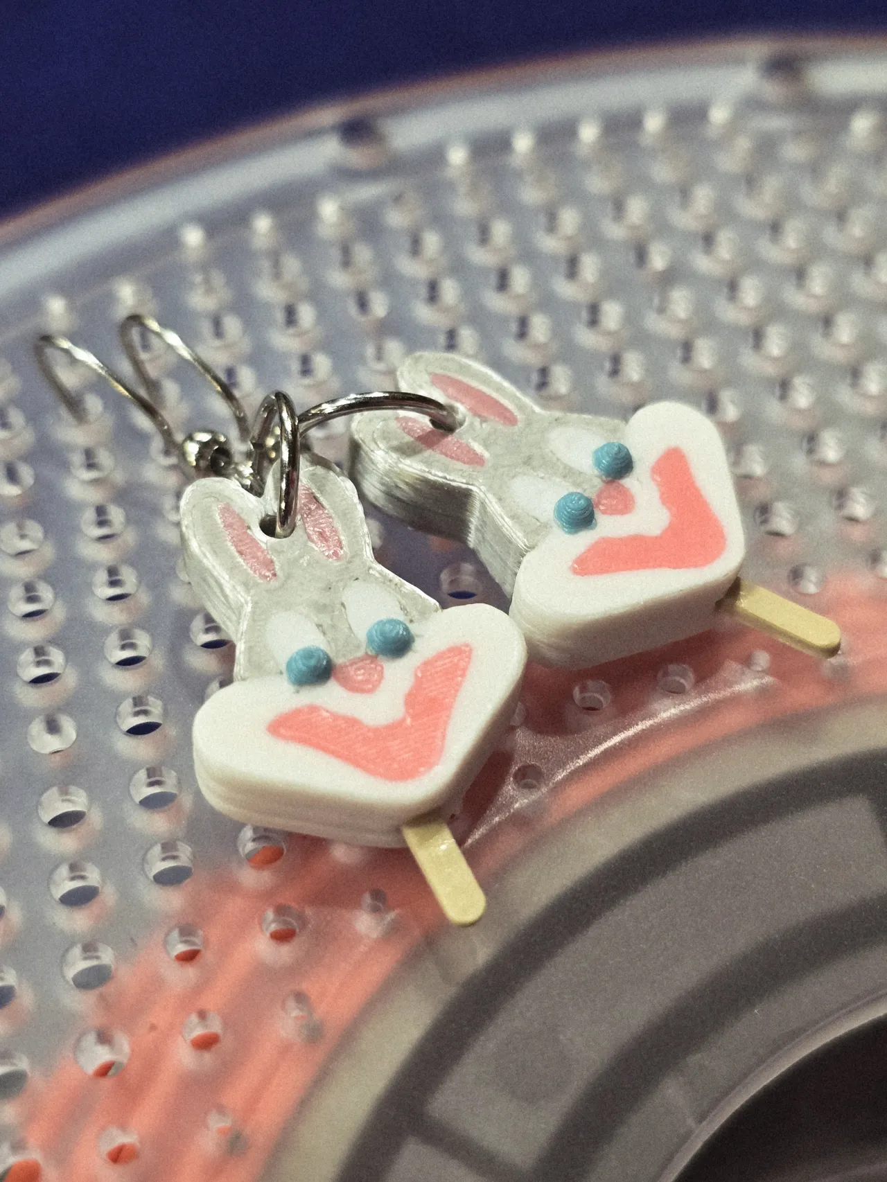 3D Bugs bunny popsicle earrings view 2