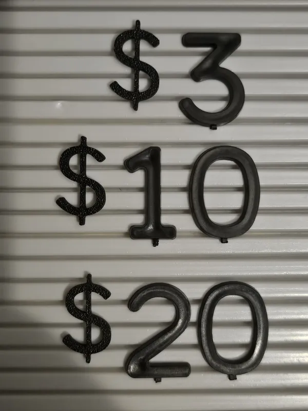 Letterboard Dollar Sign $$$$