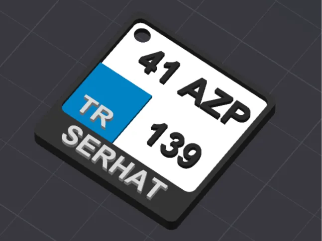 Vehicle square plate keychain (Turkey)