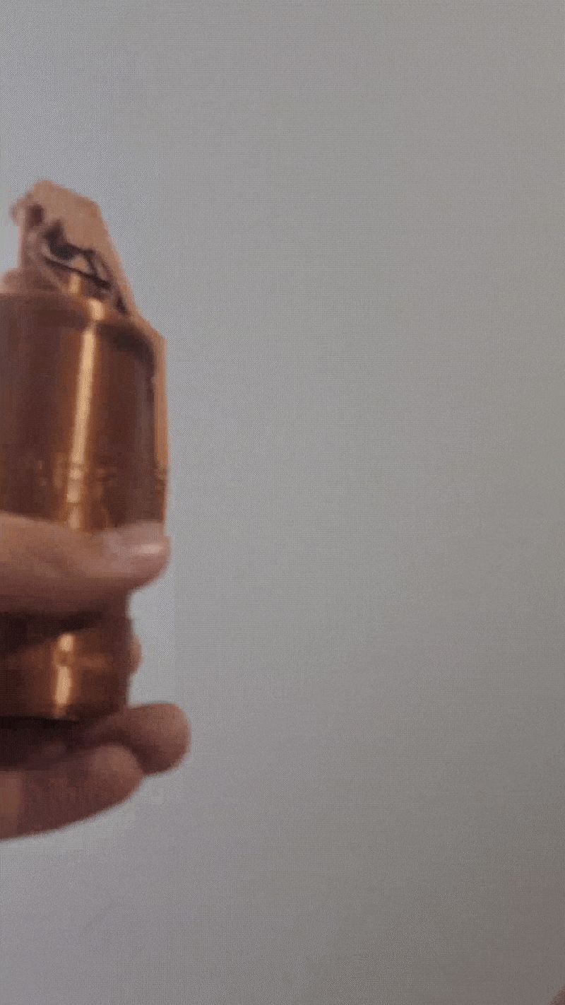 Fragrance sample holder shaped as gas canister